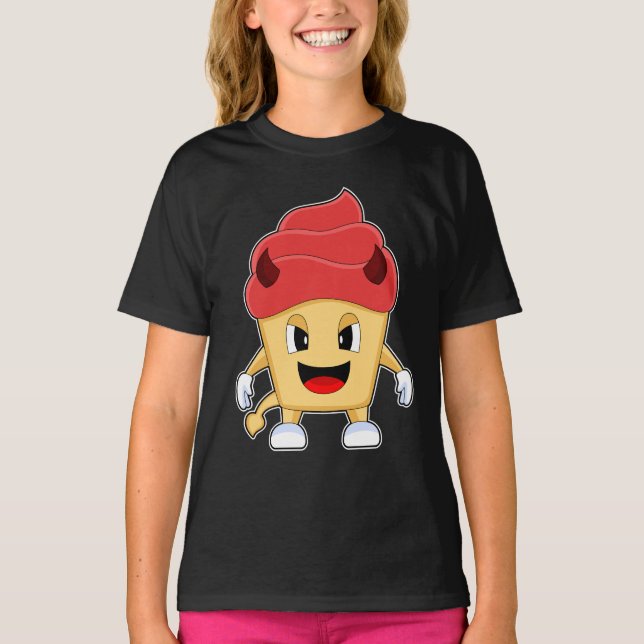 Cupcake Halloween Devil T-Shirt (Front)