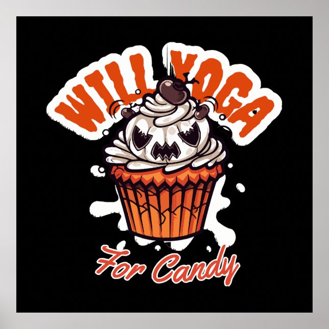 Cupcake Halloween idea for Moms Yoga Poster (Front)