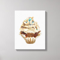 Cupcake Hand-drawn Pencil Crayon Art Canvas Print