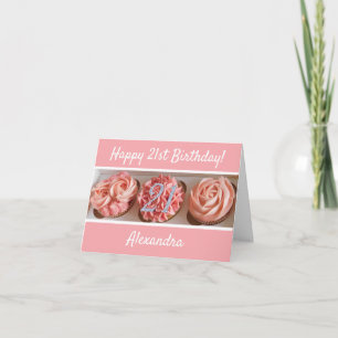 Cupcake Happy 21st Birthday Card