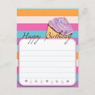 CUPCAKE HAPPY BIRTHDAY FLAT CARD