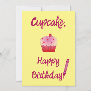 Cupcake, Happy Birthday! Invitation