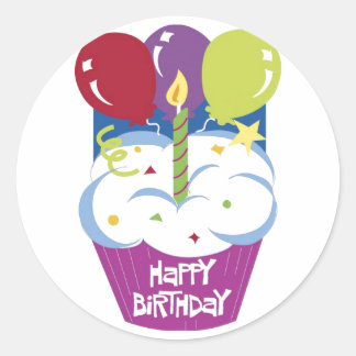 Cupcake Happy Birthday Sticker