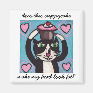 Cupcake Head Kitty Magnet