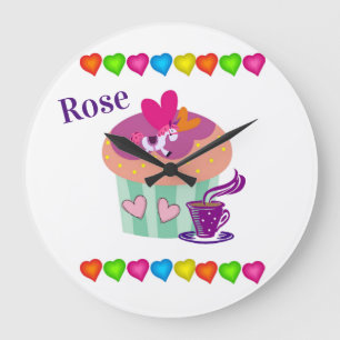 Cupcake Hearts Pony Clock