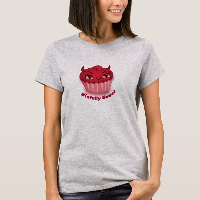 Cupcake Heaven- Devilish Cupcake T-Shirt (Front)