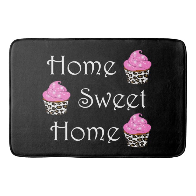 Cupcake "Home Sweet Home" Bath Mat (Front)