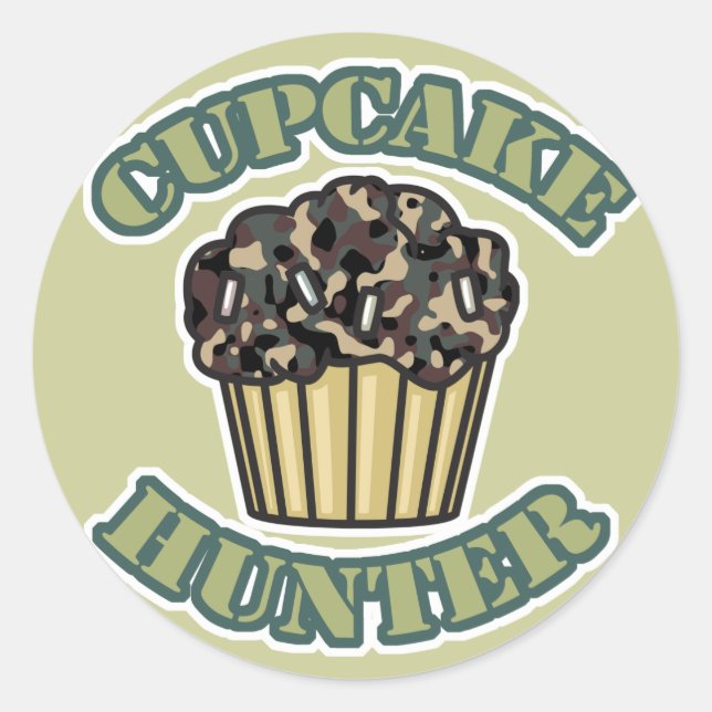 Cupcake Hunter Classic Round Sticker (Front)