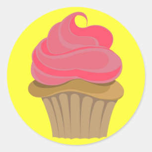 Cupcake Illustration Classic Round Sticker