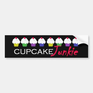 "Cupcake Junkie" Bumper Sticker