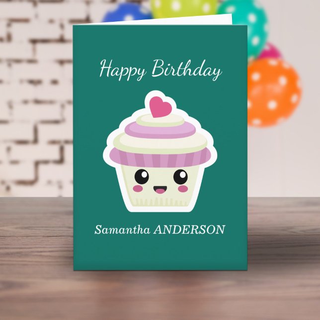 Cupcake Kawaii Birthday Card (Cupcake Kawaii Birthday Card)