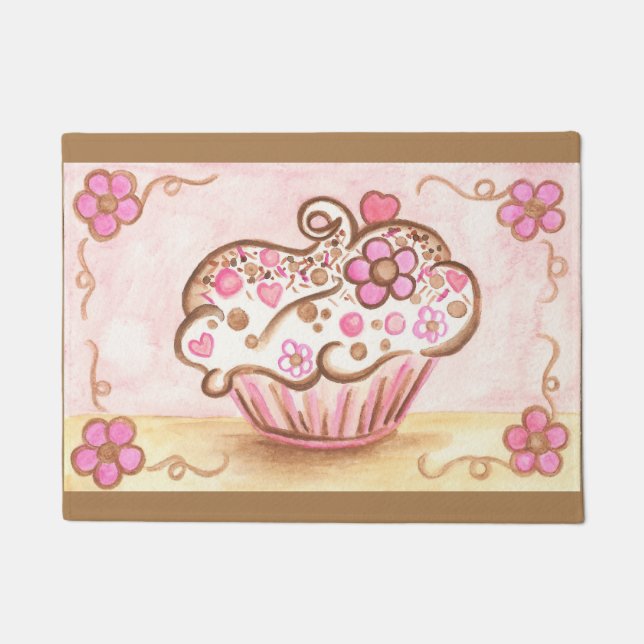 Cupcake Kitchen Bakery Doormat Rug Gift (Front)