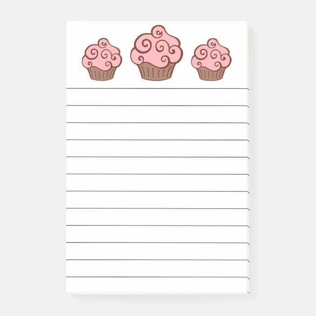 Cupcake Kitchen Shopping List Post It Notes Gift (Front)