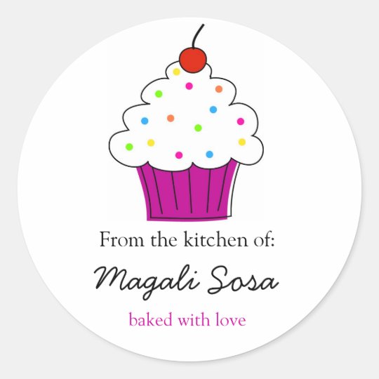 Cupcake labels, From the Kitchen Of... Classic Round Sticker