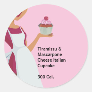 Cupcake Lady  Label Round