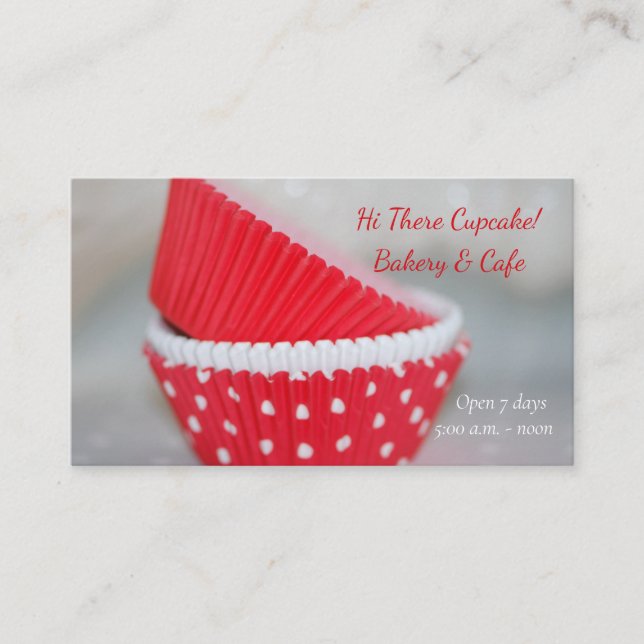 Cupcake Liners Bakery Business Card (Front)