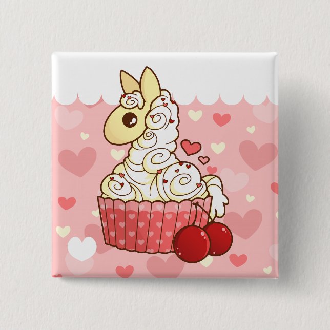 Cupcake Llama Button (Front)