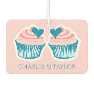 Cupcake Love custom names couple's air freshner Car Air Freshener