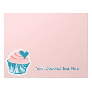 Cupcake Love custom text notepads