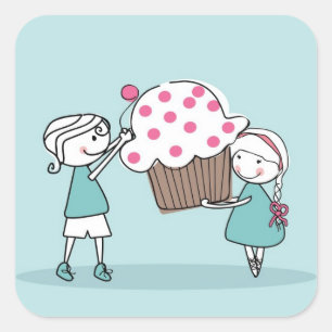 Cupcake Love Square Sticker