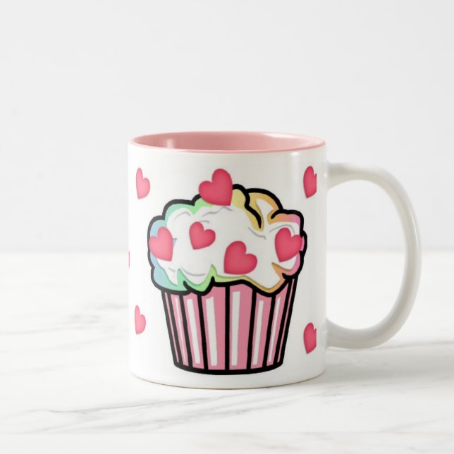 Cupcake Love Two-Tone Coffee Mug (Right)
