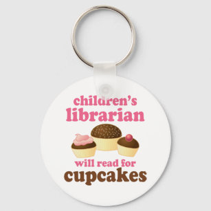 Cupcake Lover Childrens Librarian Gift Key Ring