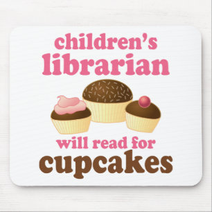 Cupcake Lover Childrens Librarian Gift Mouse Mat