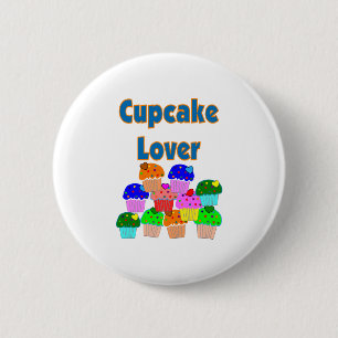 "Cupcake Lover"---Mound of Bright coloured 6 Cm Round Badge
