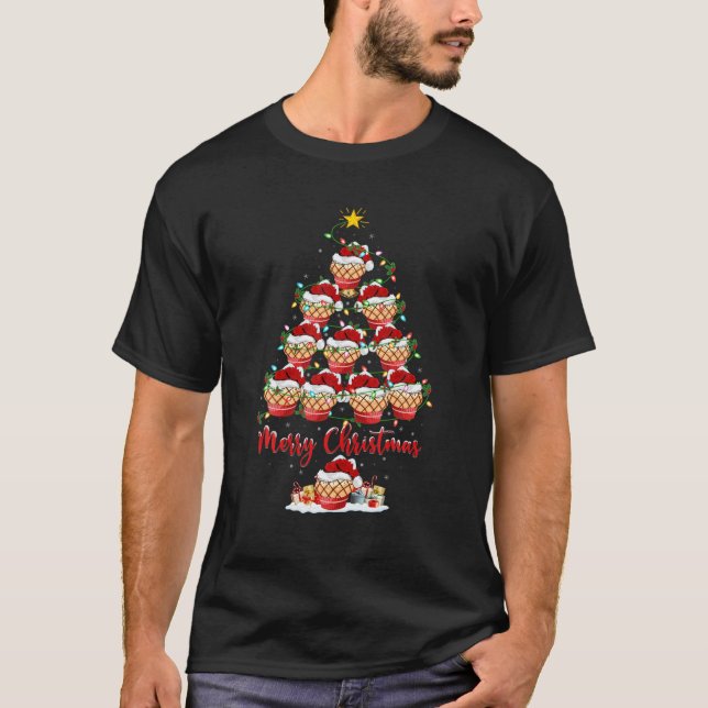 Cupcake Lover Xmas Matching Santa Cupcake Christma T-Shirt (Front)