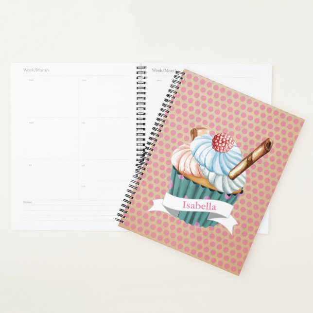 cupcake lovers retro style planner (Display)