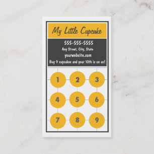 Cupcake Loyalty Business Card Punch Card