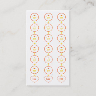 Cupcake Loyalty Business Card Punch Card