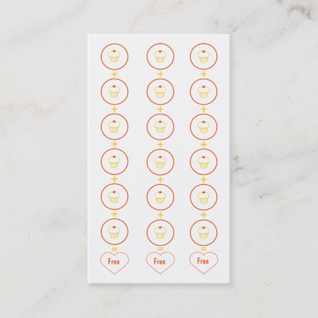 Cupcake Loyalty Business Card Punch Card (Front)