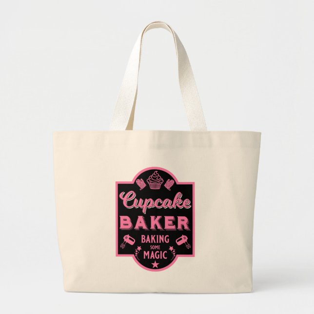 Cupcake Master Baker Large Tote Bag (Front)