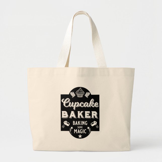 Cupcake Master Baker Large Tote Bag (Front)