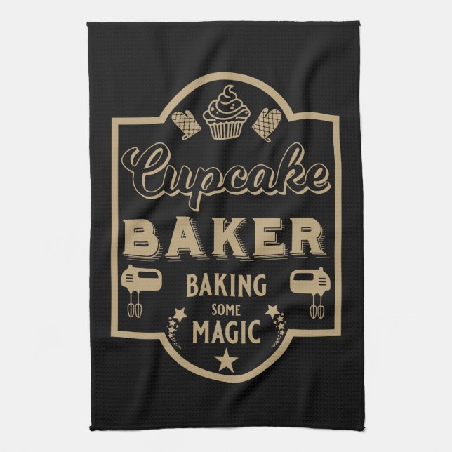 Cupcake Master Baker Tea Towel (Vertical)