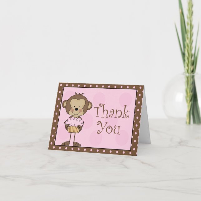 Cupcake MonkeyThank You Thank You Card (Front)
