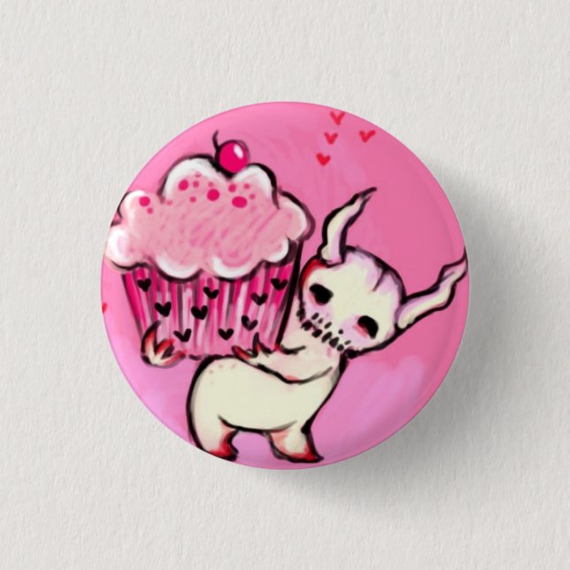 Cupcake monster 3 cm round badge (Front)