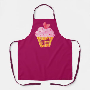 Cupcake NAME baking custom apron watercolor