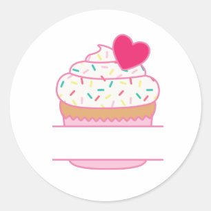 Cupcake Name Drop Classic Round Sticker