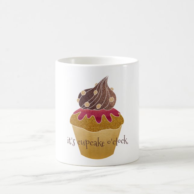 Cupcake O'clock Cupcake Coffee Watercolor Mug (Center)