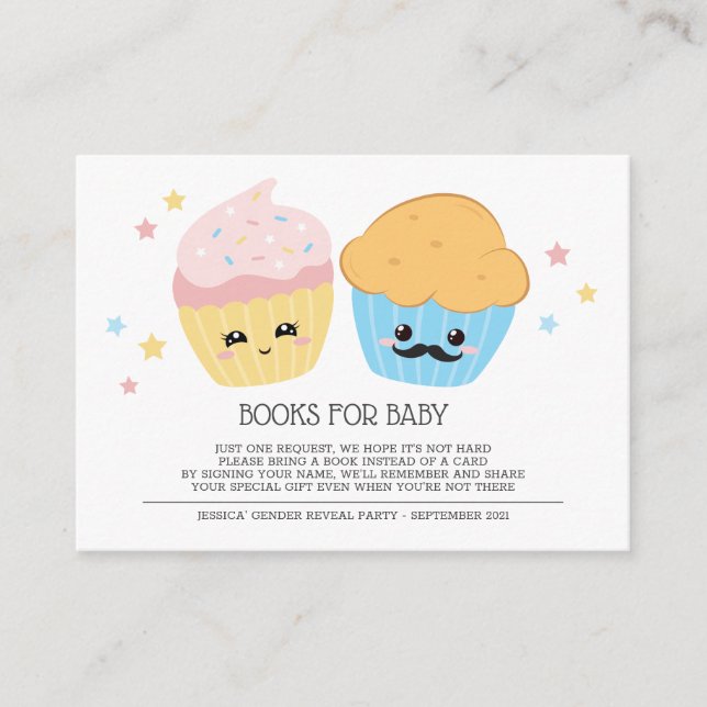 Cupcake or Stud Muffin Books For Baby Enclosure Card (Front)
