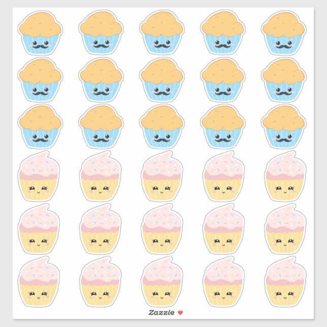 Cupcake or Stud Muffin Gender Reveal Party (Sheet)