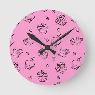 Cupcake Outlines Wall Clock
