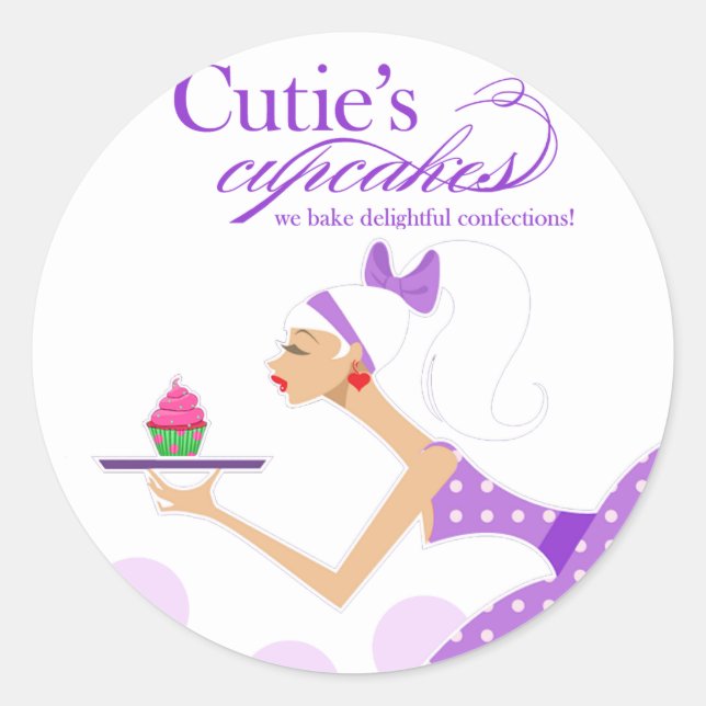 Cupcake Packaging Sticker "Cutie's Cupcakes" (Front)