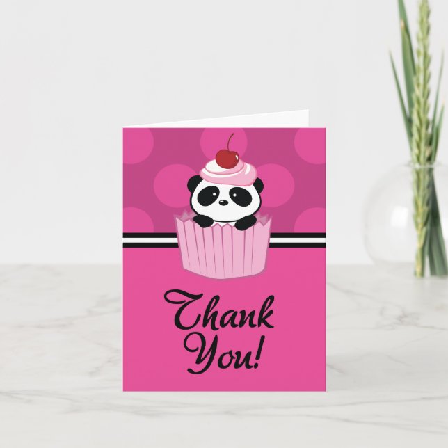 Cupcake Panda Thank You Card (Front)