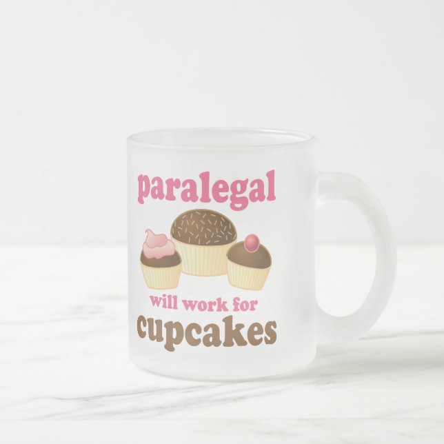 Cupcake Paralegal Frosted Glass Coffee Mug (Right)