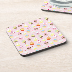 Cupcake Party Cork-Backed Coasters