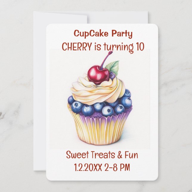 Cupcake Party Sweet Treats Invitation (Front)