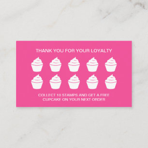 Cupcake pastry bakery loyalty punch card template